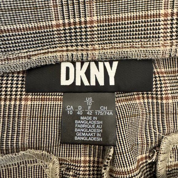 DKNY Plaid Straight Leg Ankle Pull On Pants 10 - Picture 4 of 11